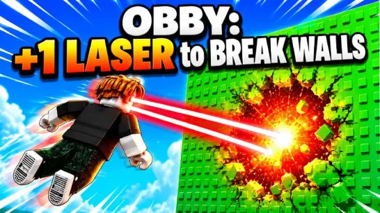 Play Obby: +1 Laser to Break Walls game